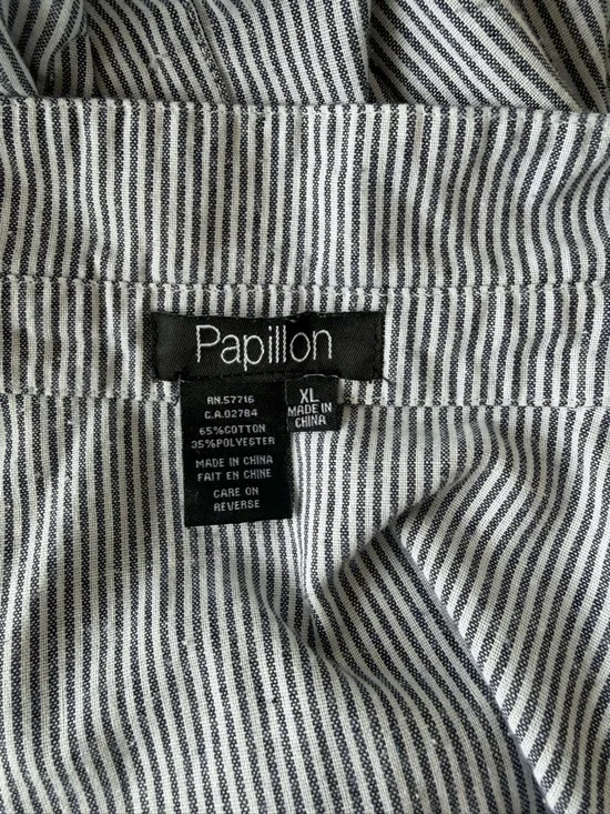 Papillon sleeveless Blue & White Pinstripe dress in a cotton blend, XL - Picture 5 of 5